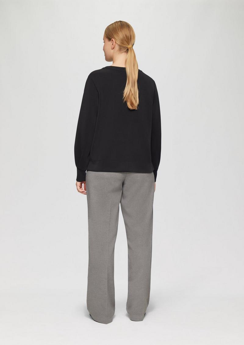 s.Oliver Scuba-Sweatshirt mit weiten Ärmeln - schwarz