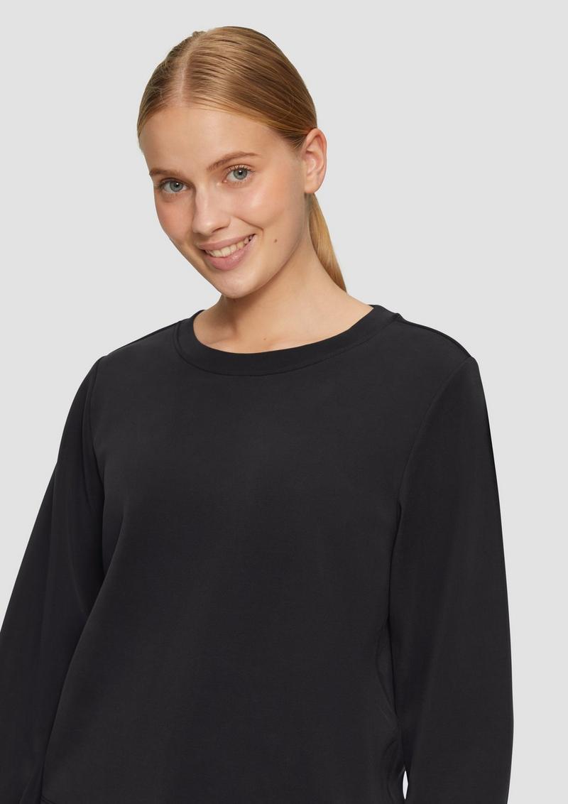 s.Oliver Scuba-Sweatshirt mit weiten Ärmeln - schwarz