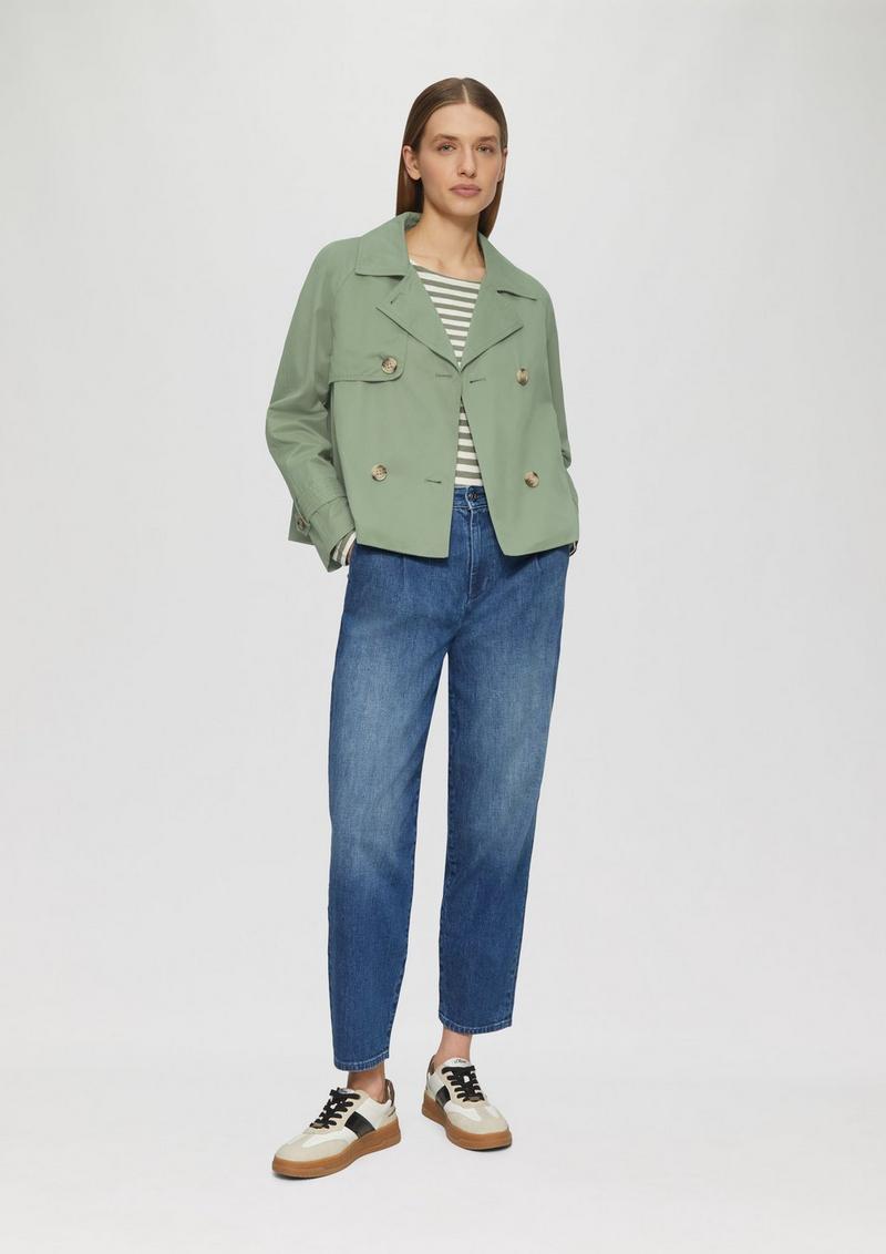 s.Oliver Cabanjacke mit Raglanärmeln und Streifenfutter - salbeigrün