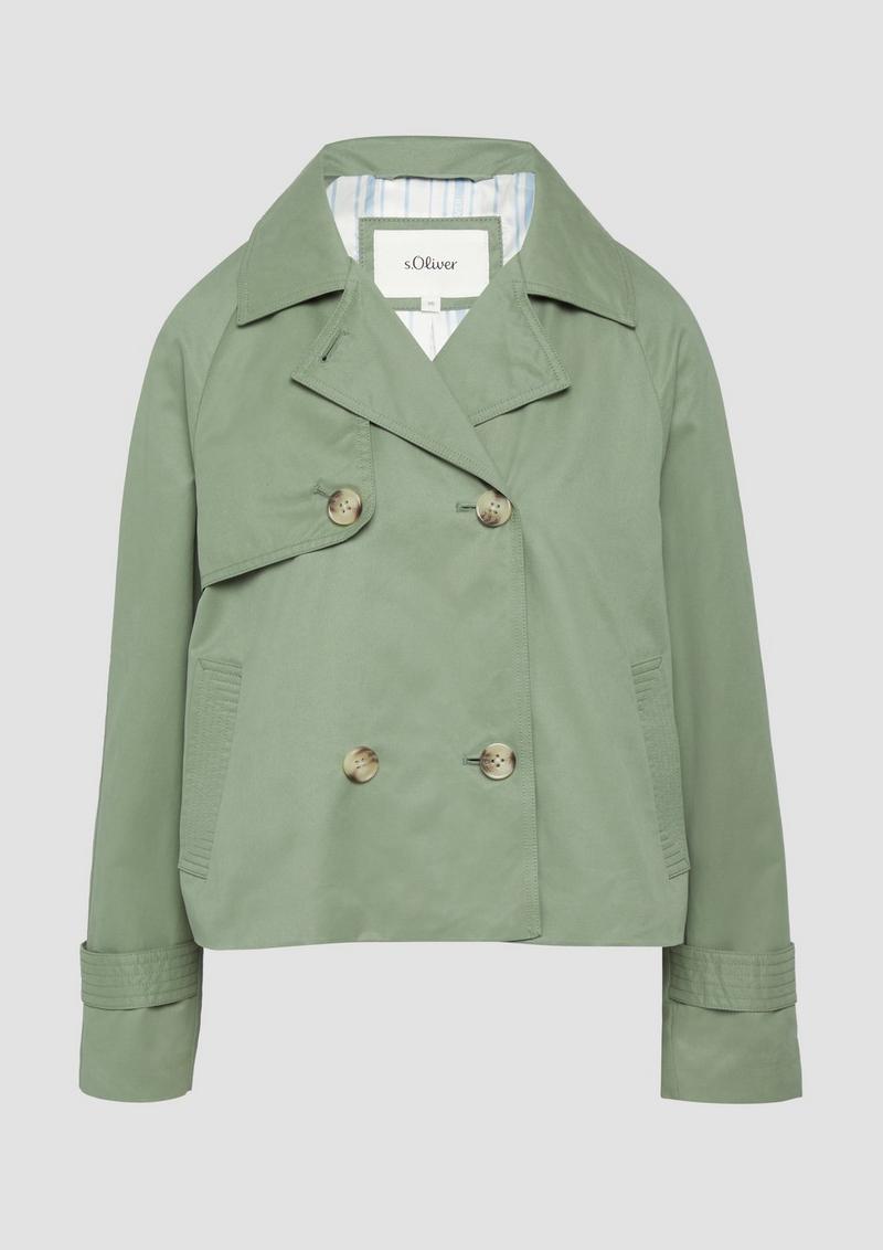 s.Oliver Cabanjacke mit Raglanärmeln und Streifenfutter - salbeigrün