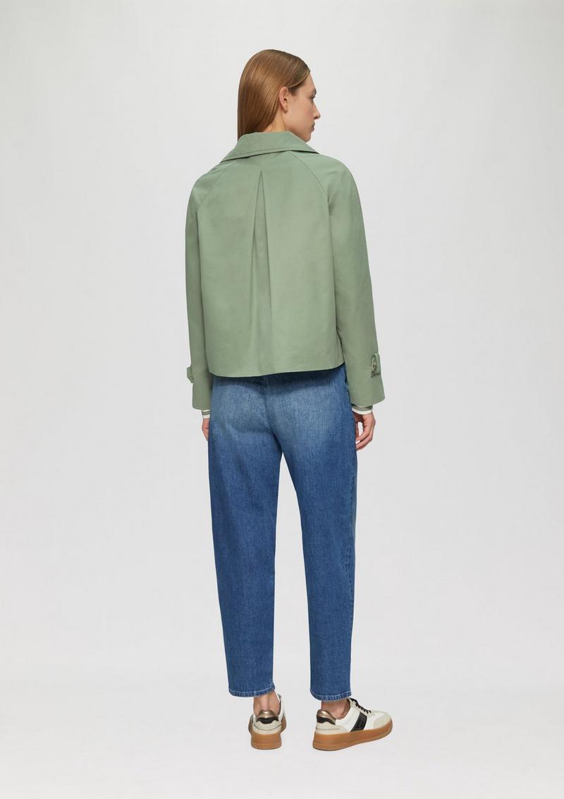 s.Oliver Cabanjacke mit Raglanärmeln und Streifenfutter - salbeigrün