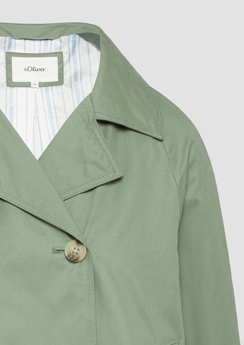 s.Oliver Cabanjacke mit Raglanärmeln und Streifenfutter - salbeigrün