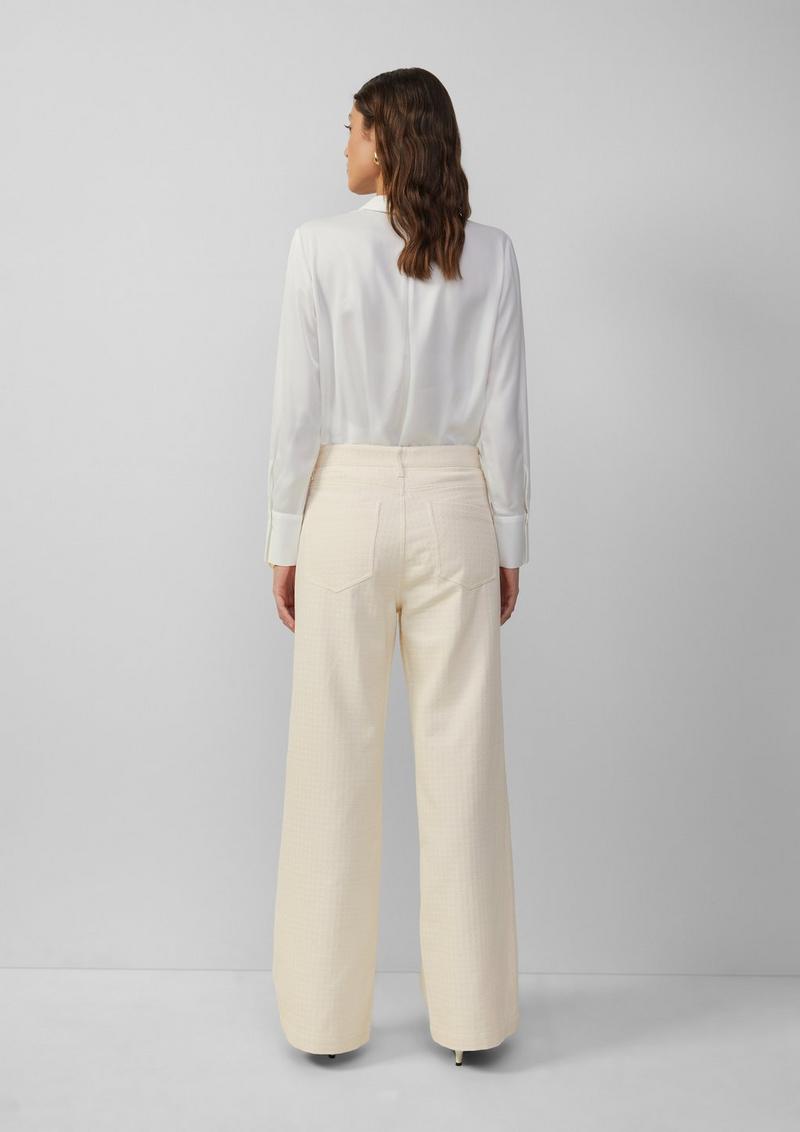 s.Oliver Jeans Suri / Regular Fit / High Rise / Wide Leg / Strukturmuster - ecru