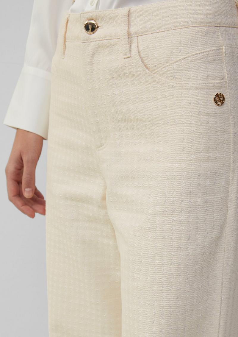 s.Oliver Jeans Suri / Regular Fit / High Rise / Wide Leg / Strukturmuster - ecru