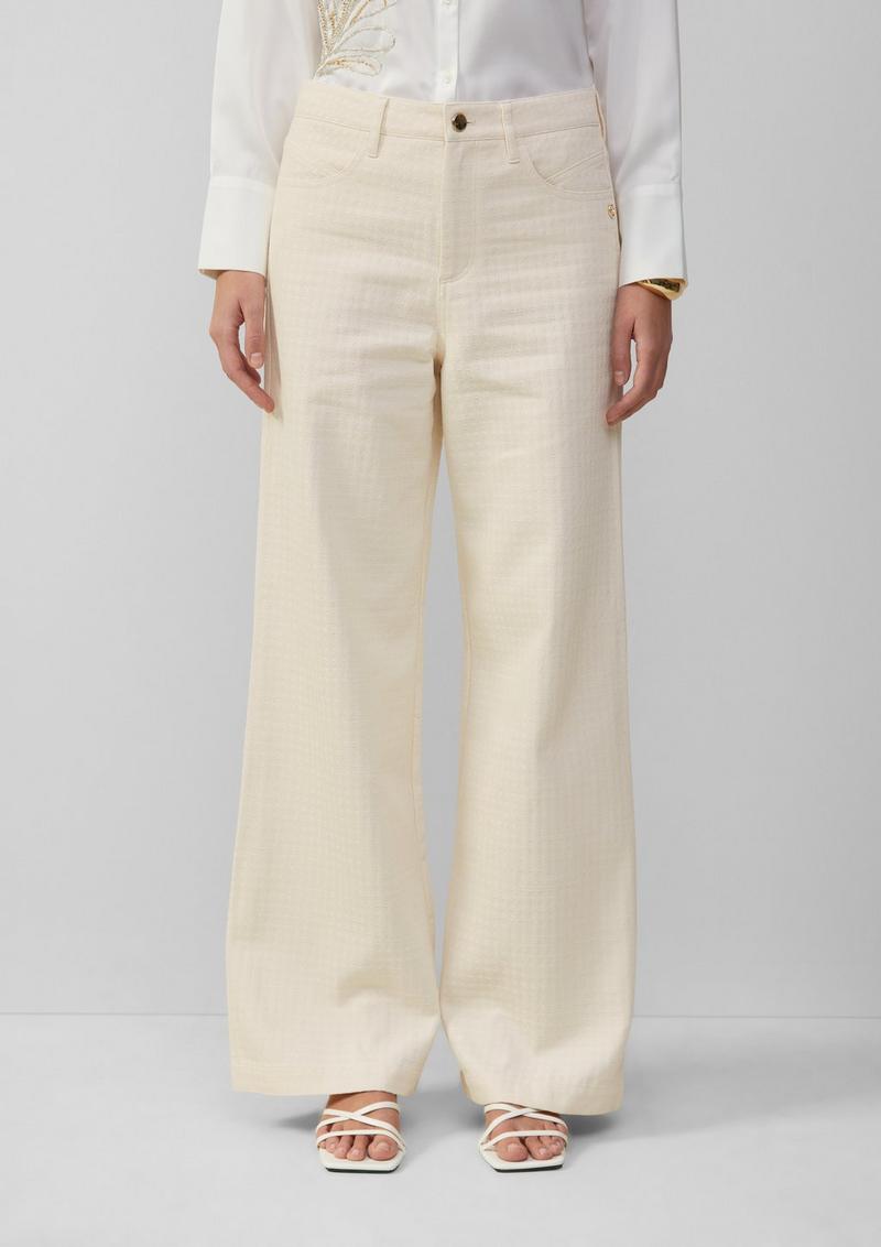 s.Oliver Jeans Suri / Regular Fit / High Rise / Wide Leg / Strukturmuster - ecru