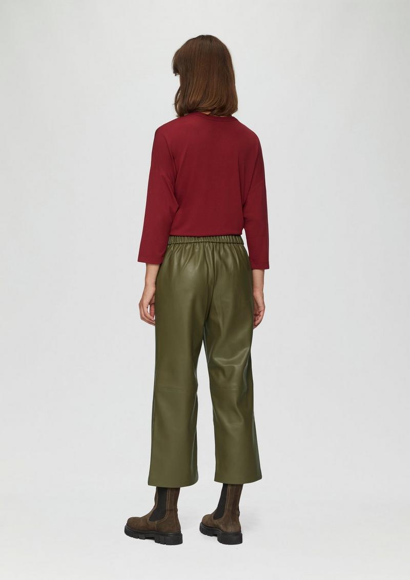 s.Oliver Culotte aus Lederimitat mit Nahtdetails - olivgrün