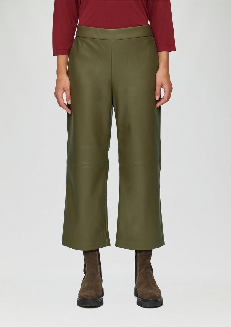 s.Oliver Culotte aus Lederimitat mit Nahtdetails - olivgrün