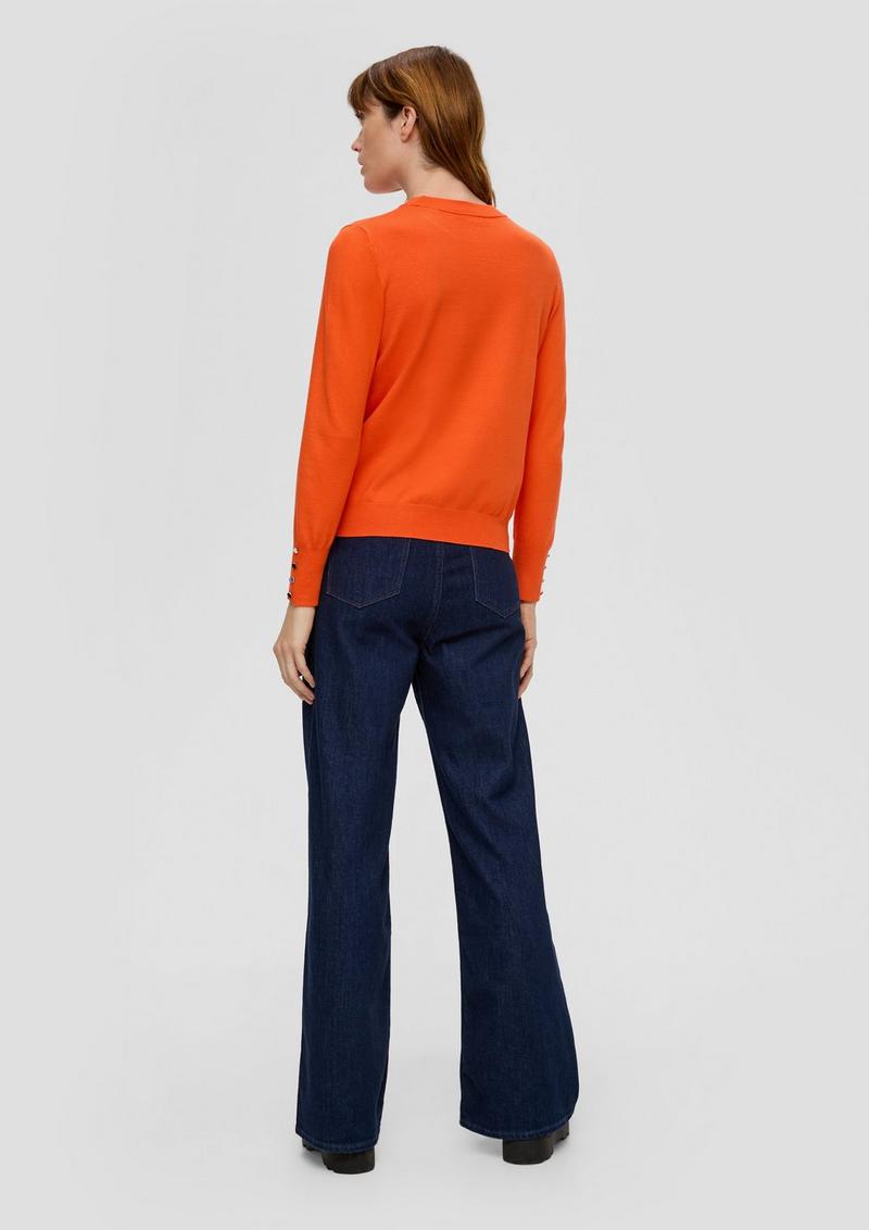 s.Oliver Feinstrickpullover mit Zierknöpfen - orange