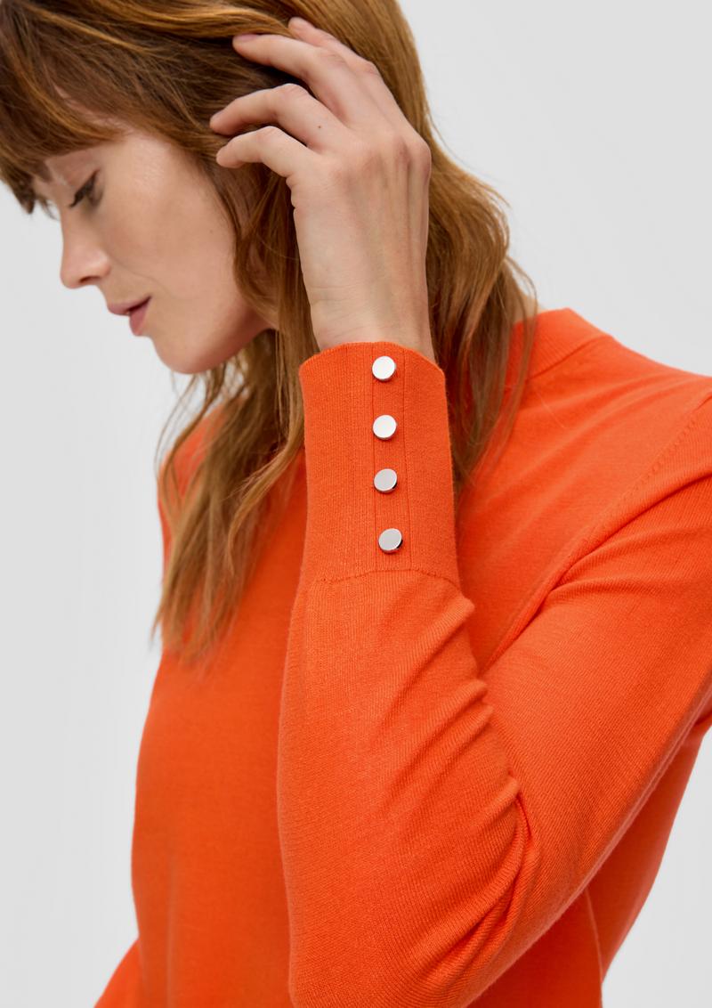 s.Oliver Feinstrickpullover mit Zierknöpfen - orange