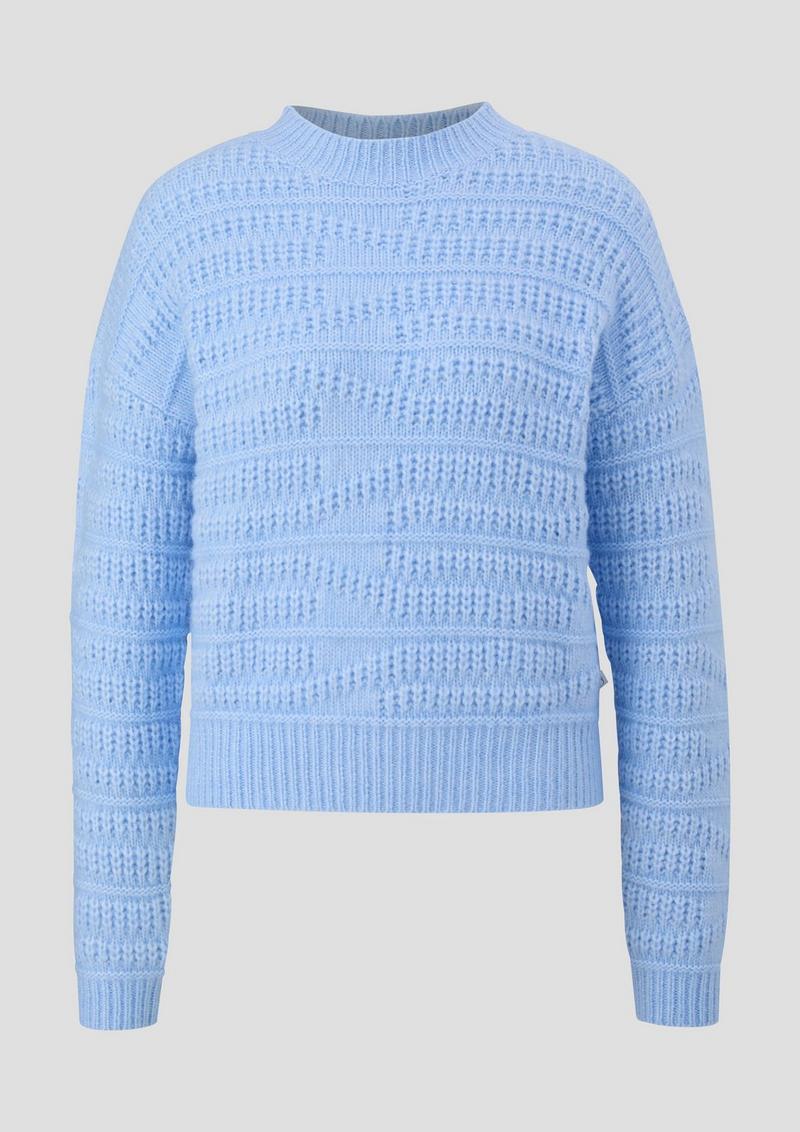 s.Oliver Strickpullover mit Musterstruktur - himmelblau
