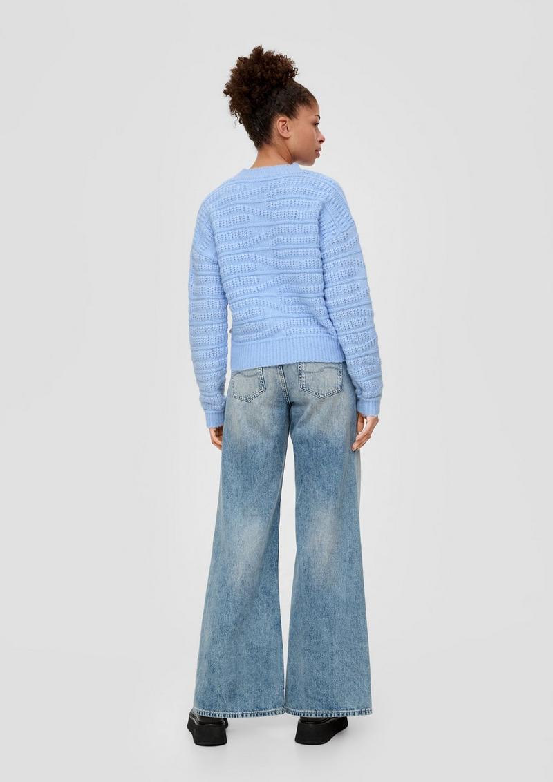 s.Oliver Strickpullover mit Musterstruktur - himmelblau