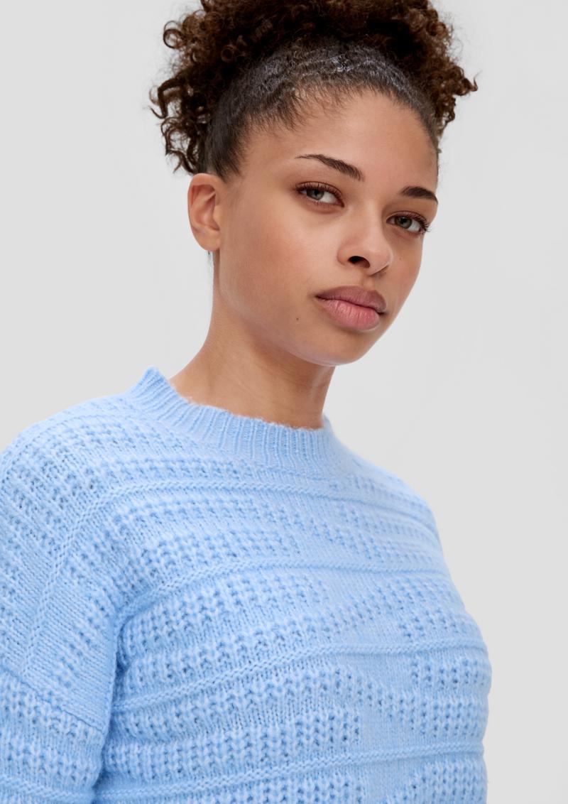 s.Oliver Strickpullover mit Musterstruktur - himmelblau