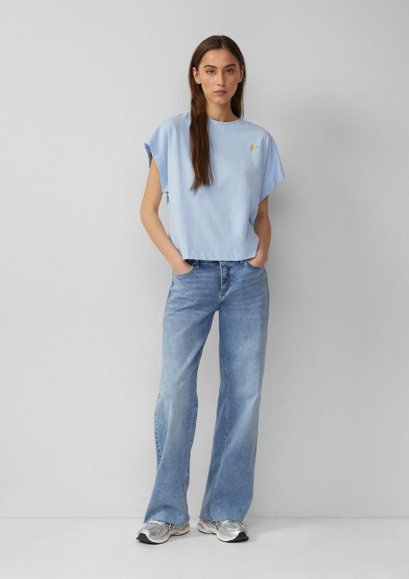 s.Oliver Lässiges Shirt mit überschnittener Schulter - hellblau