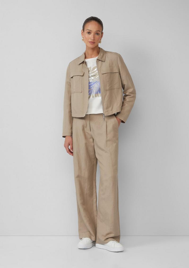 s.Oliver T-Shirt aus Interlockjersey mit Frontprint - creme