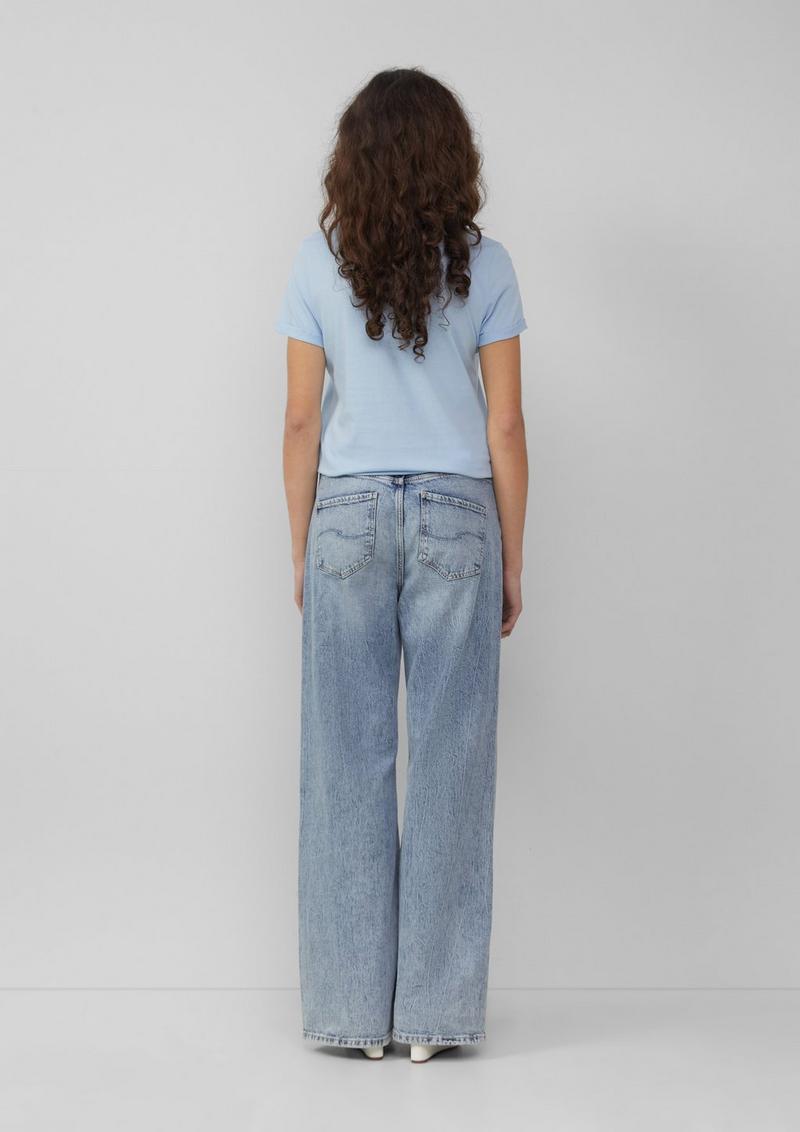 s.Oliver Baumwollshirt mit Rundhalsausschnitt - hellblau