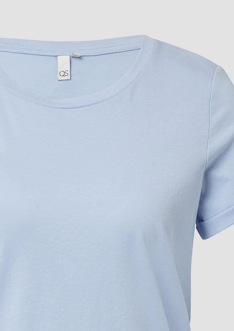 s.Oliver Baumwollshirt mit Rundhalsausschnitt - hellblau