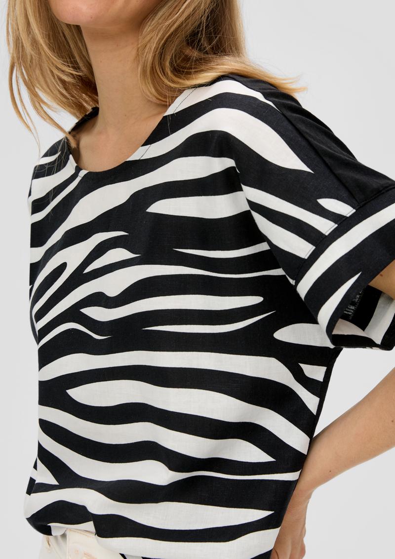 s.Oliver Fabricmix-T-Shirt im Relaxed Fit - schwarz