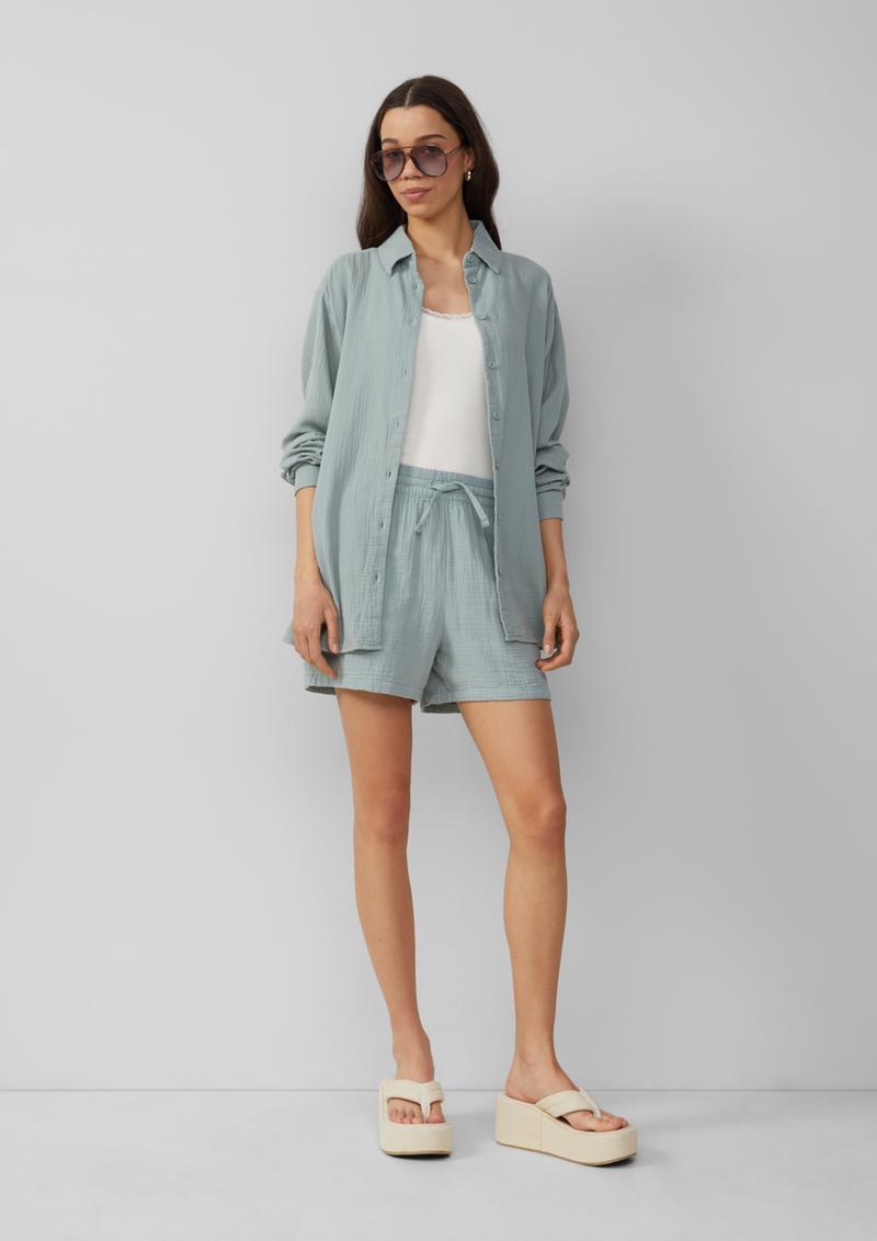 s.Oliver Shorts aus Musselin - salbeigrün