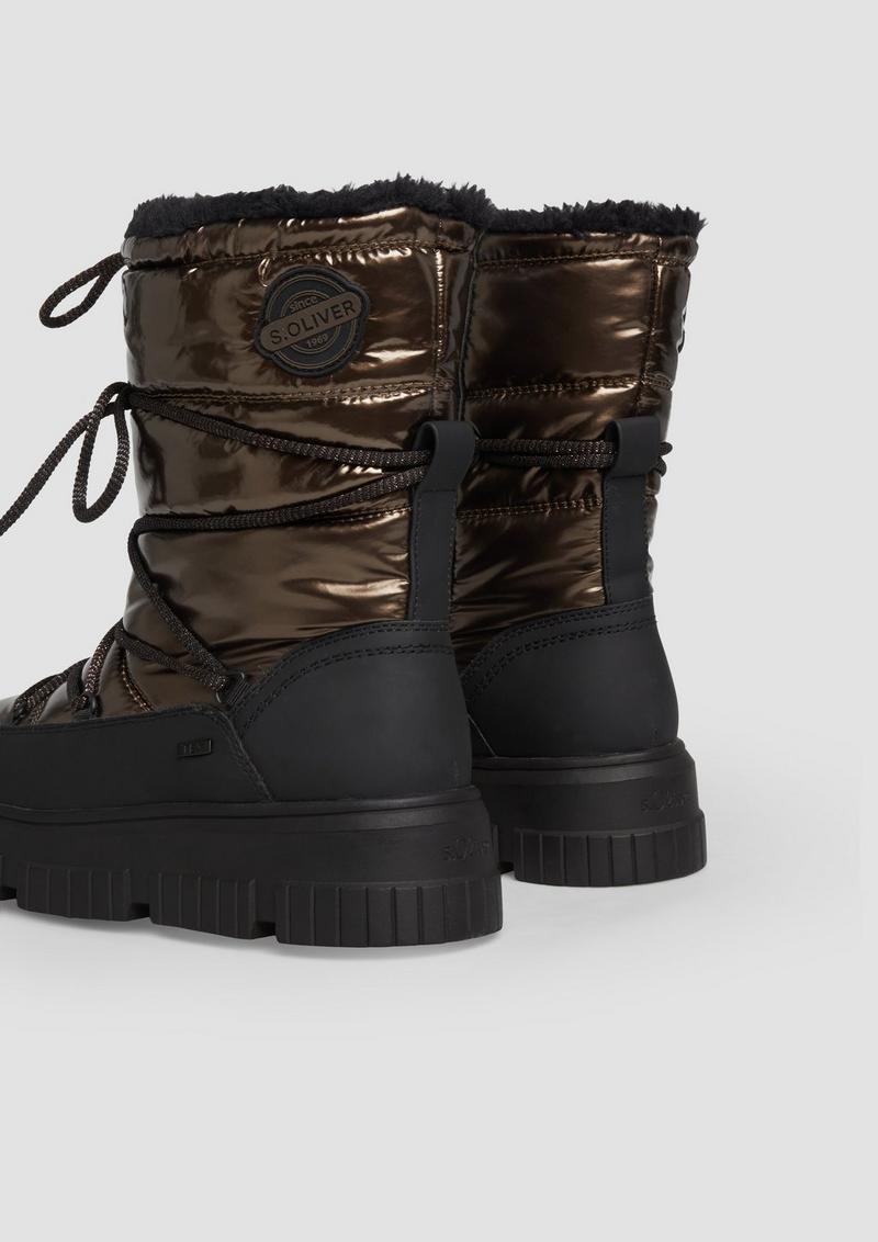 s.Oliver Warm gefütterte Boots mit Metallic-Effekt - schwarz