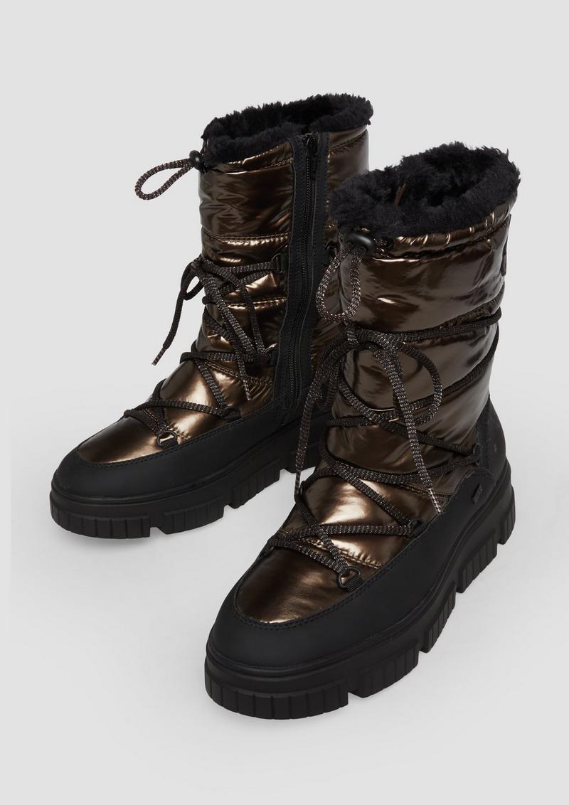 s.Oliver Warm gefütterte Boots mit Metallic-Effekt - schwarz