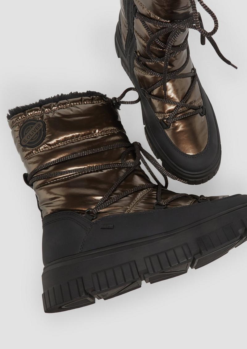 s.Oliver Warm gefütterte Boots mit Metallic-Effekt - schwarz