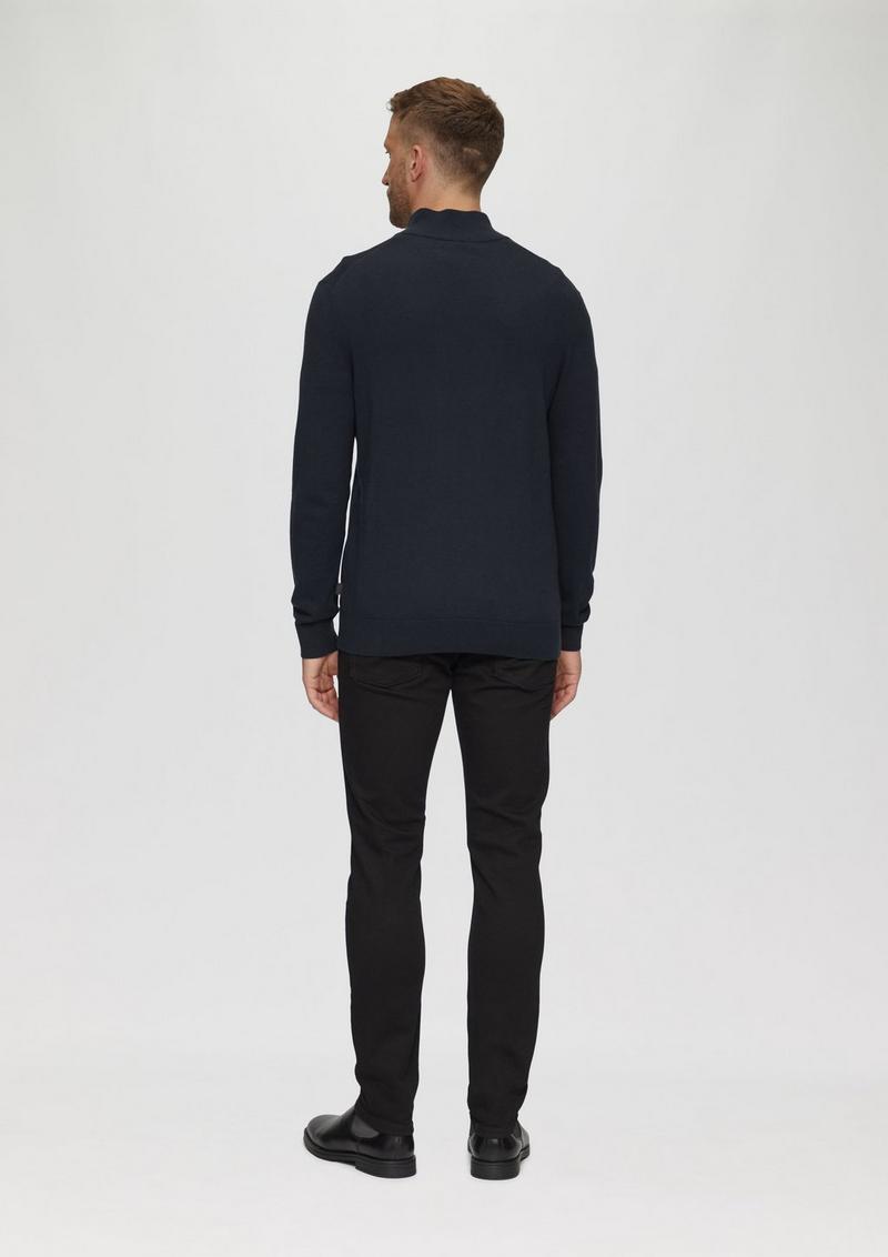 s.Oliver Strickpullover mit Stehkragen - navy