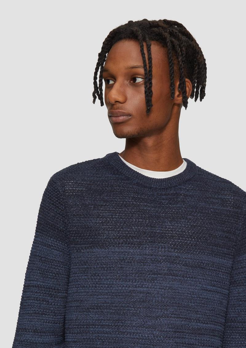 s.Oliver Strickpullover in melierter Streifenoptik - hellblau