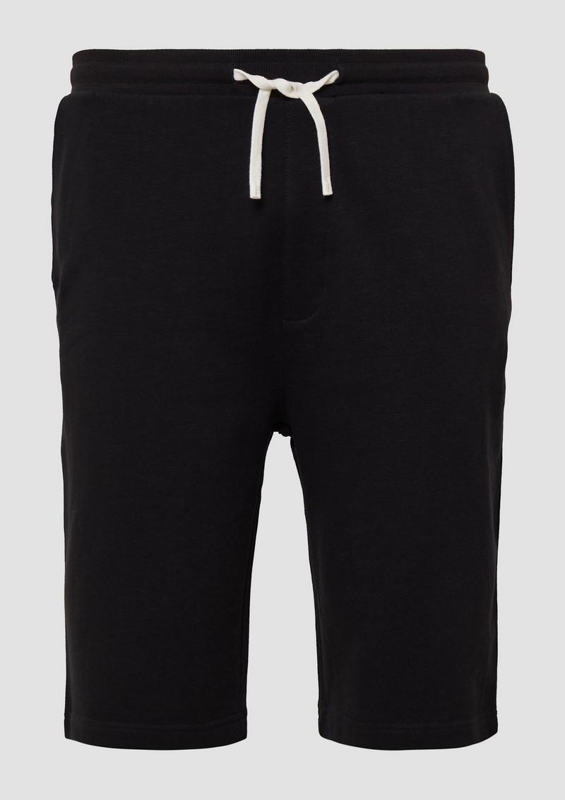 s.Oliver Detroit: Sweat-Bermuda mit Flammgarnstruktur im Relaxed Fit - schwarz