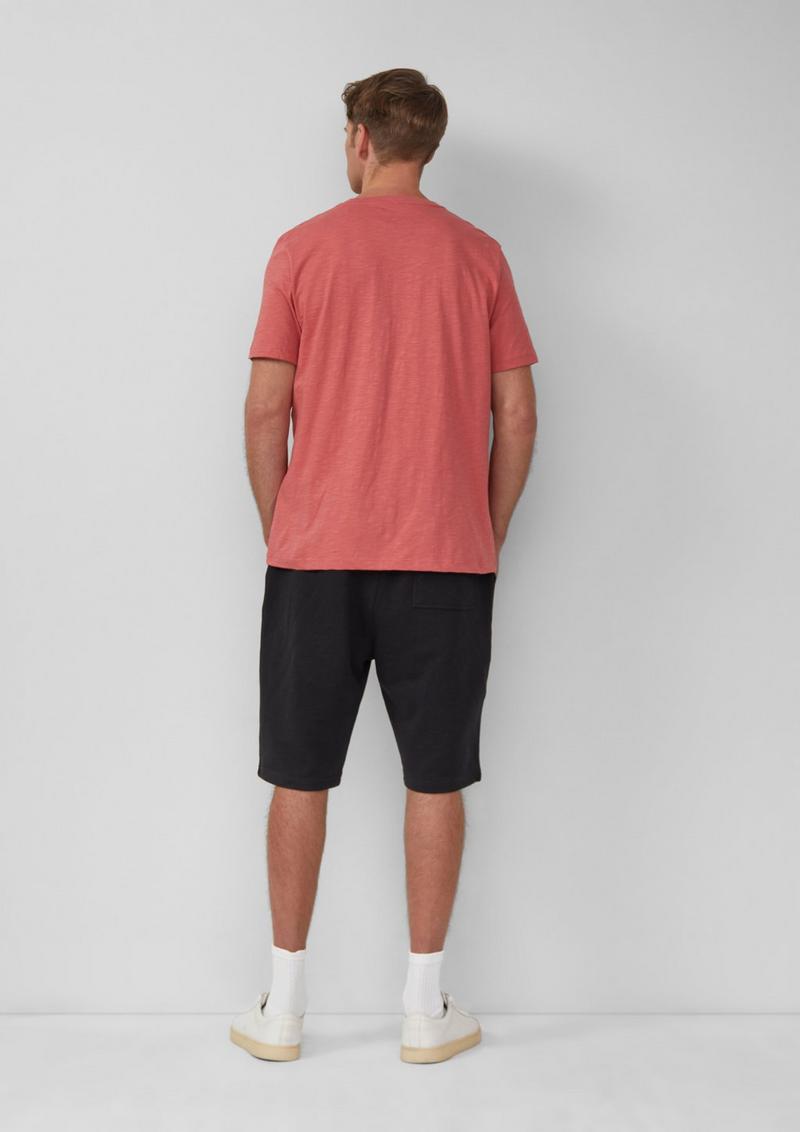 s.Oliver Detroit: Sweat-Bermuda mit Flammgarnstruktur im Relaxed Fit - schwarz