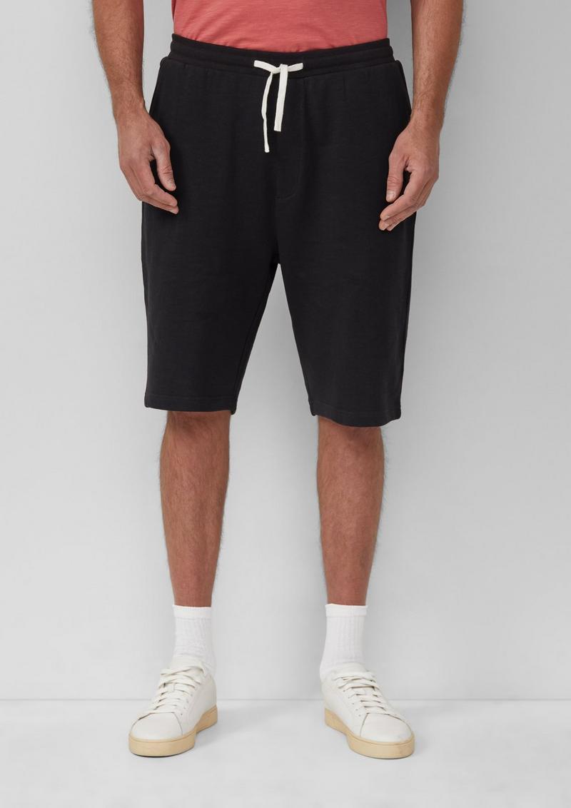 s.Oliver Detroit: Sweat-Bermuda mit Flammgarnstruktur im Relaxed Fit - schwarz