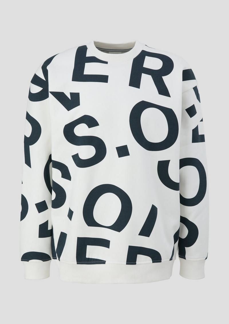 s.Oliver Sweatshirt mit Allover-Print - weiß