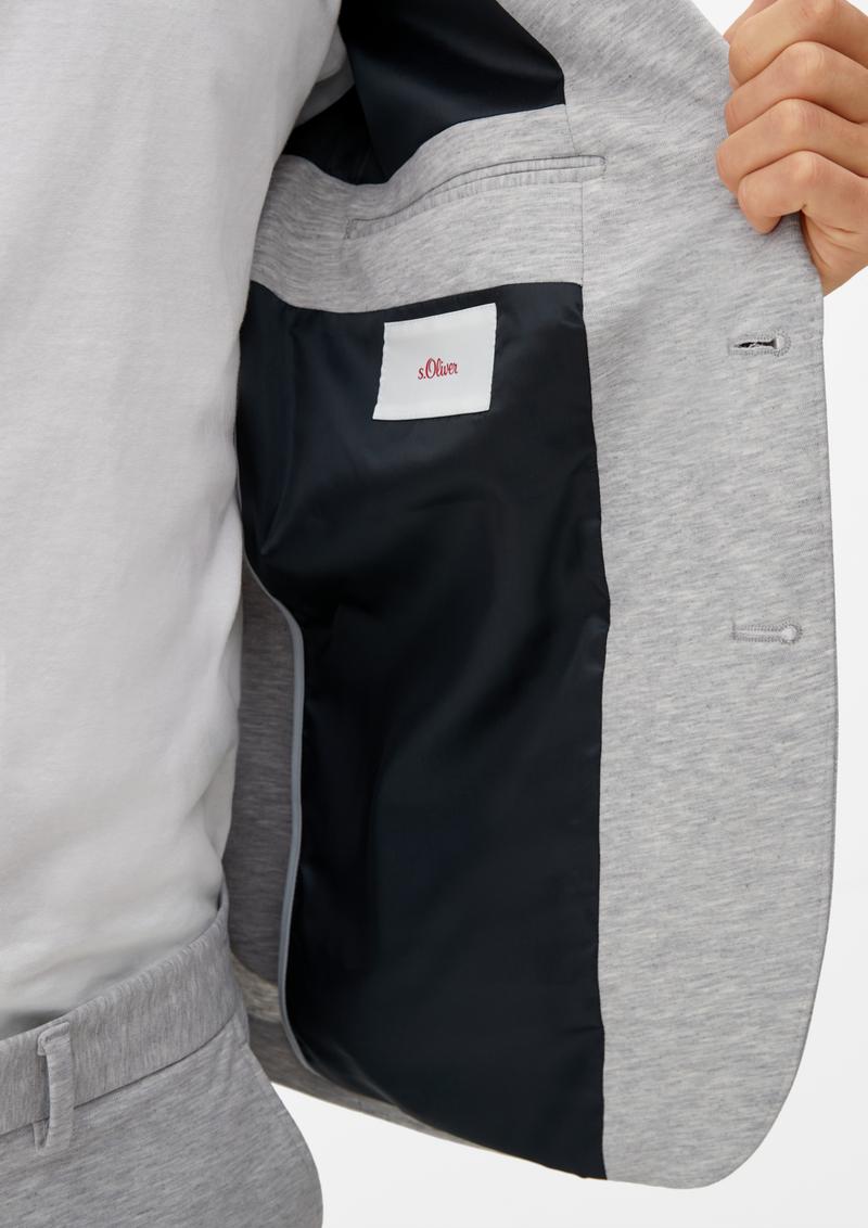 s.Oliver Slim: Joggsuit-Sakko aus Stretch-Jersey - taubengrau