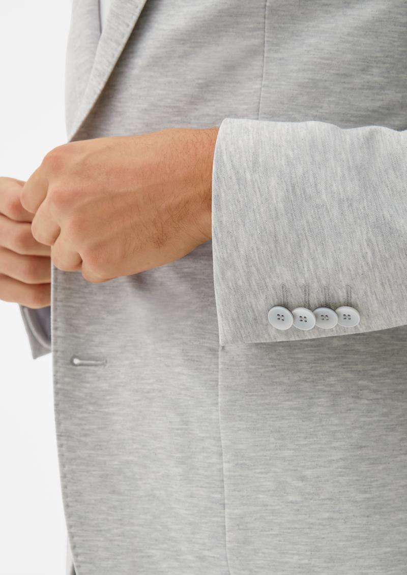 s.Oliver Slim: Joggsuit-Sakko aus Stretch-Jersey - taubengrau