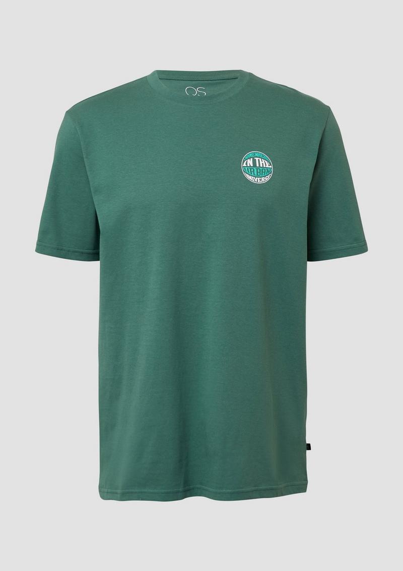 s.Oliver T-Shirt mit kleinem Print - tannengrün