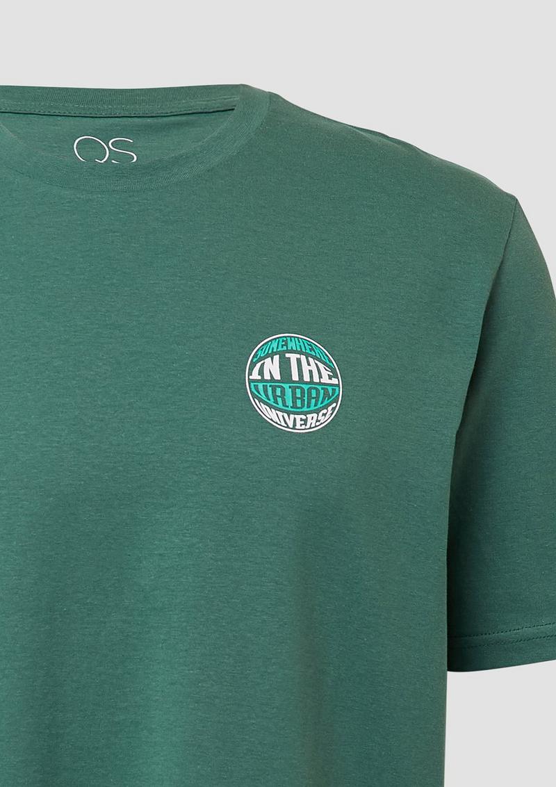 s.Oliver T-Shirt mit kleinem Print - tannengrün