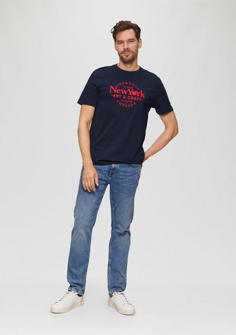 s.Oliver T-Shirt mit Frontprint - navy