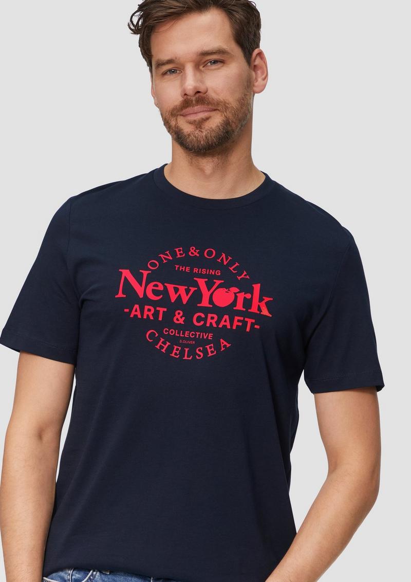 s.Oliver T-Shirt mit Frontprint - navy