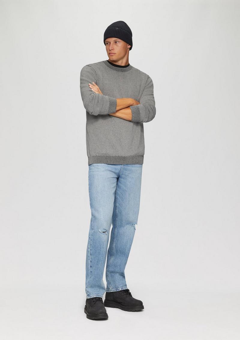 s.Oliver Strickpullover in melierter Optik - taubengrau