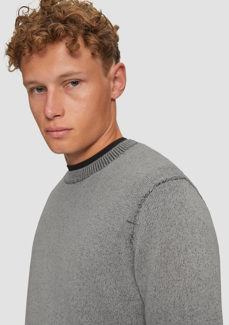 s.Oliver Strickpullover in melierter Optik - taubengrau