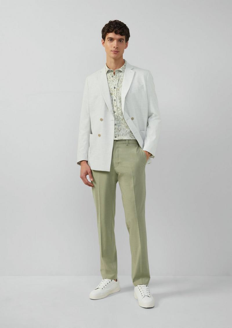 s.Oliver Tailored Fit: Gemustertes Hemd aus Baumwollstretch - olivgrün