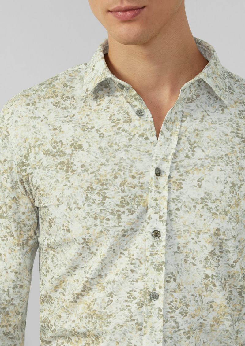 s.Oliver Tailored Fit: Gemustertes Hemd aus Baumwollstretch - olivgrün