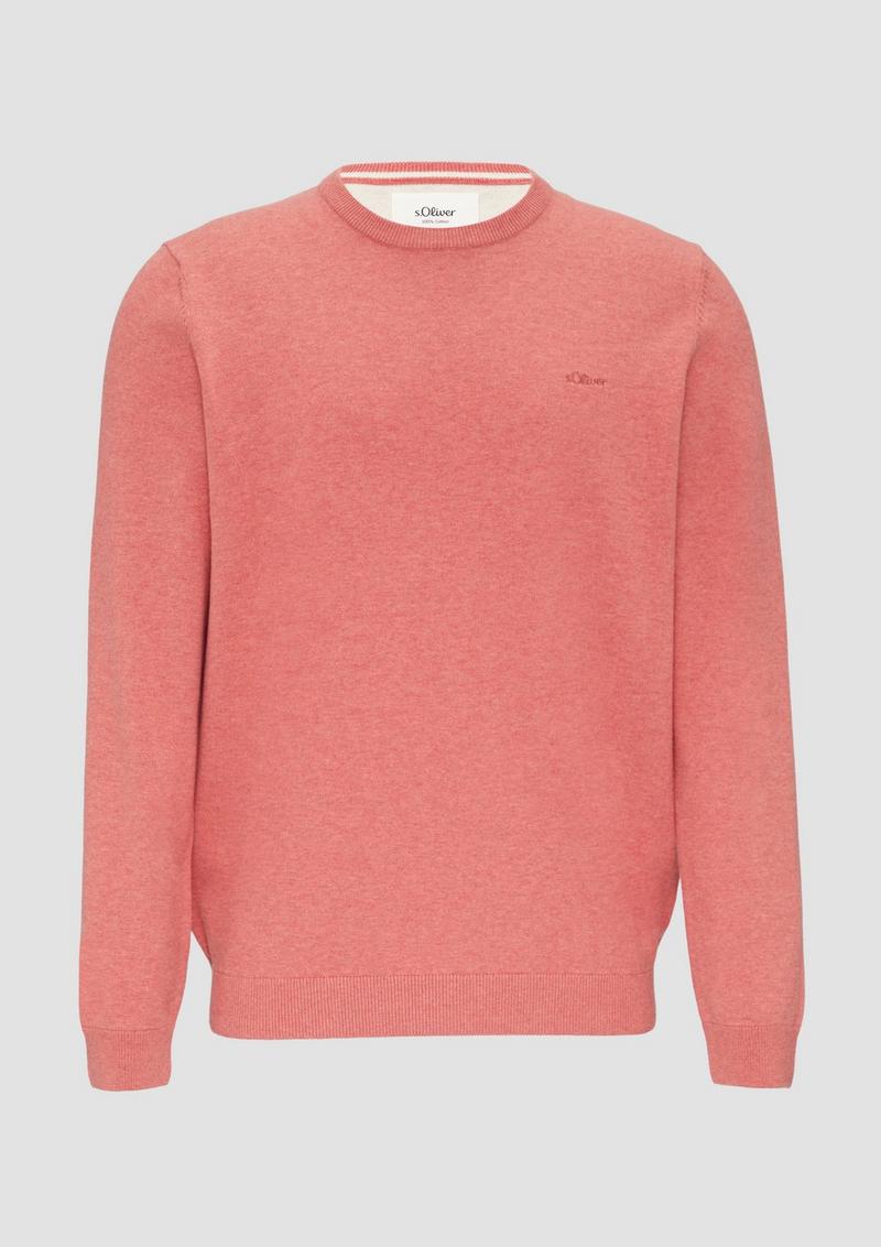 s.Oliver Strickpullover mit Logo-Stickerei - himbeere