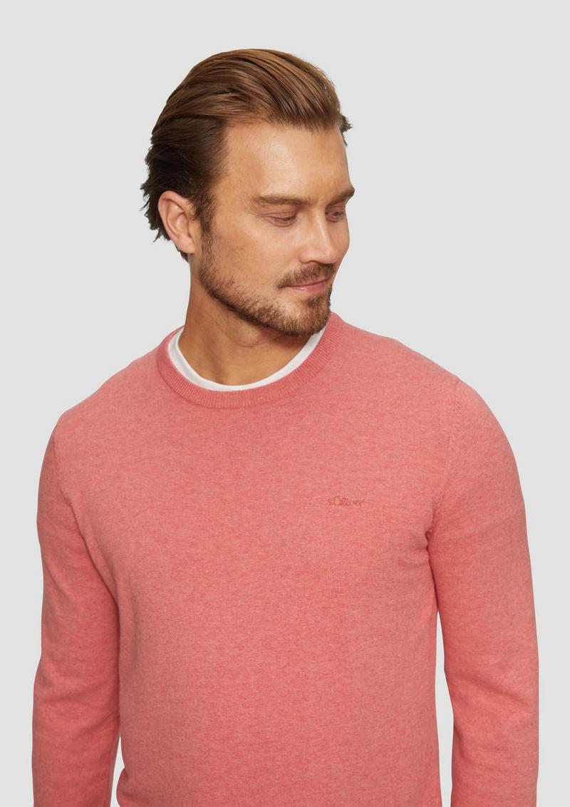 s.Oliver Strickpullover mit Logo-Stickerei - himbeere