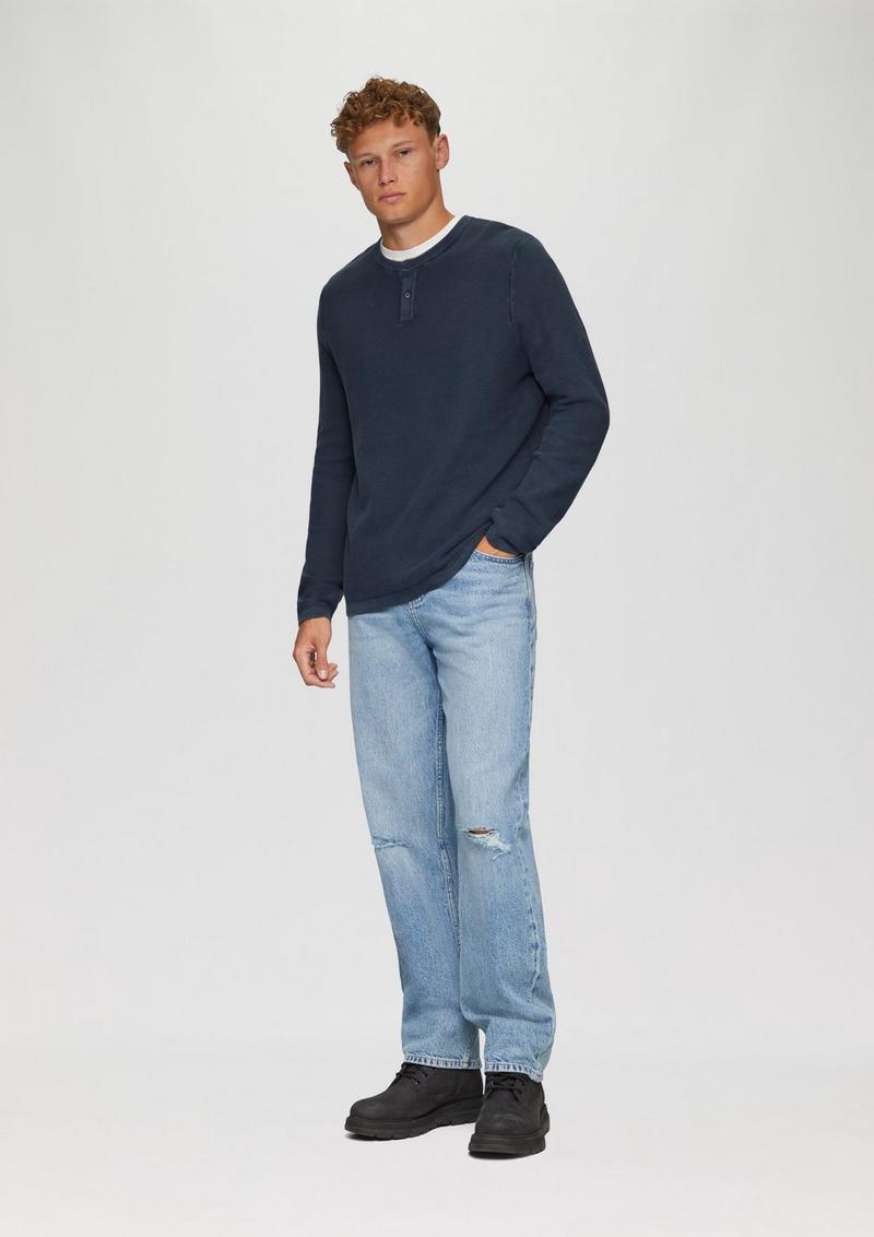 s.Oliver Strickpullover mit Knopfleiste - dunkelblau