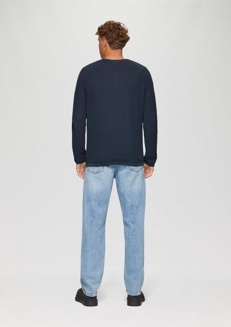 s.Oliver Strickpullover mit Knopfleiste - dunkelblau