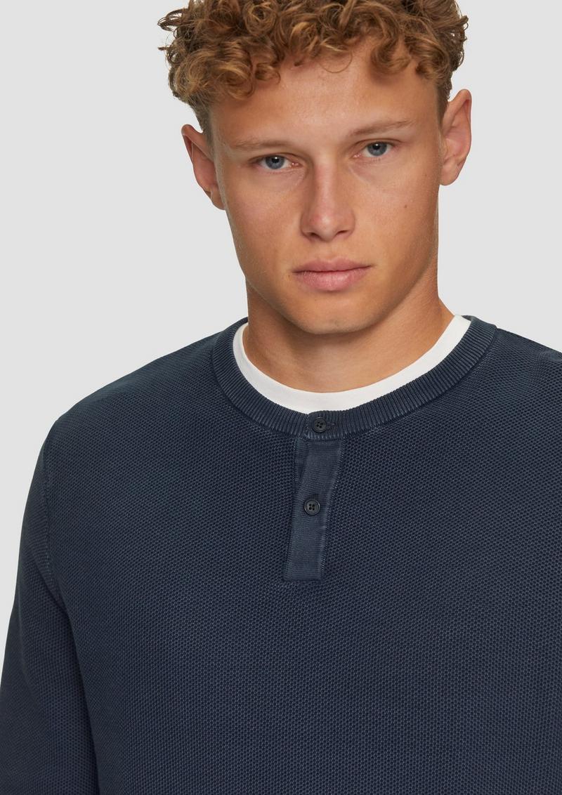 s.Oliver Strickpullover mit Knopfleiste - dunkelblau