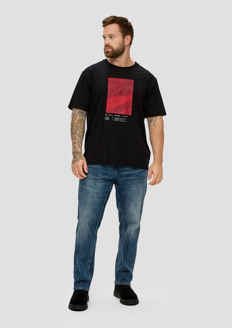 s.Oliver T-Shirt mit Frontprint - schwarz