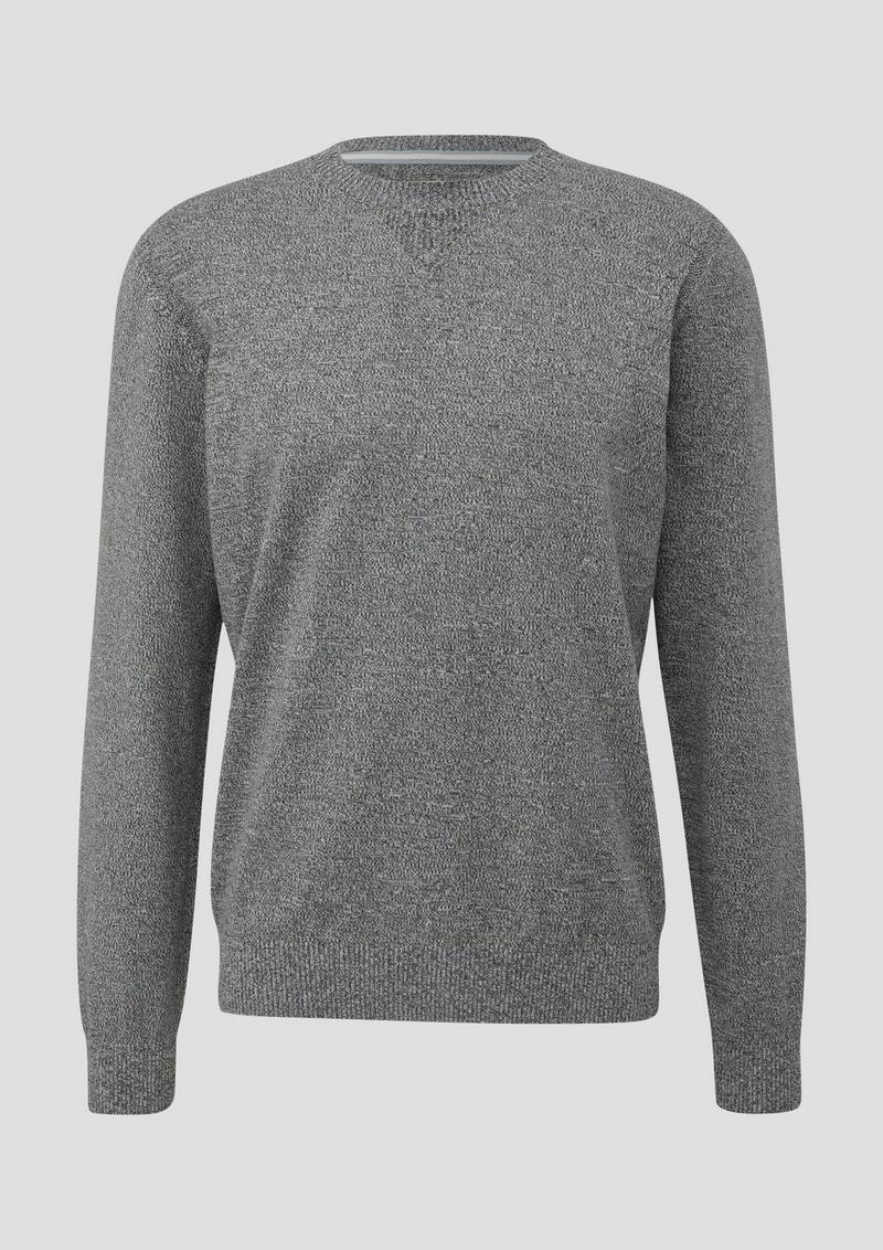 s.Oliver Strickpullover aus Effektgarn - dunkelgrau