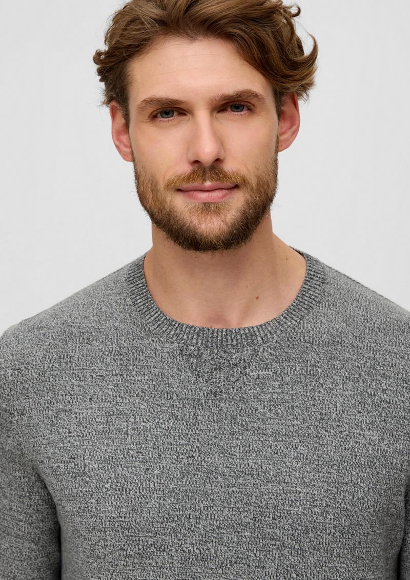 s.Oliver Strickpullover aus Effektgarn - dunkelgrau