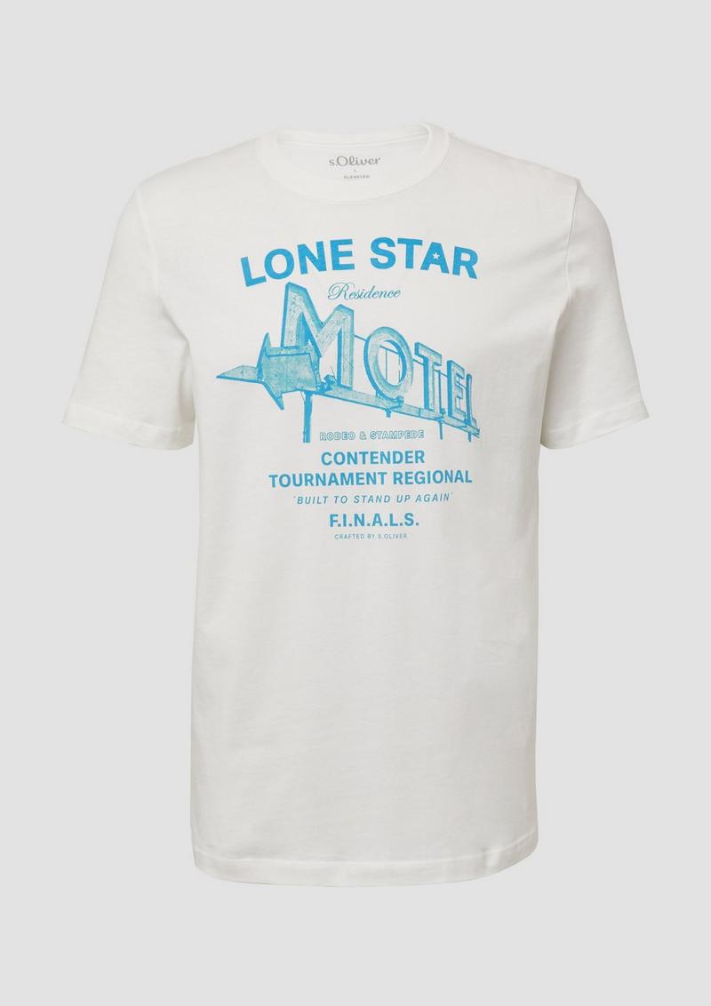 s.Oliver T-Shirt mit Artwork - weiß